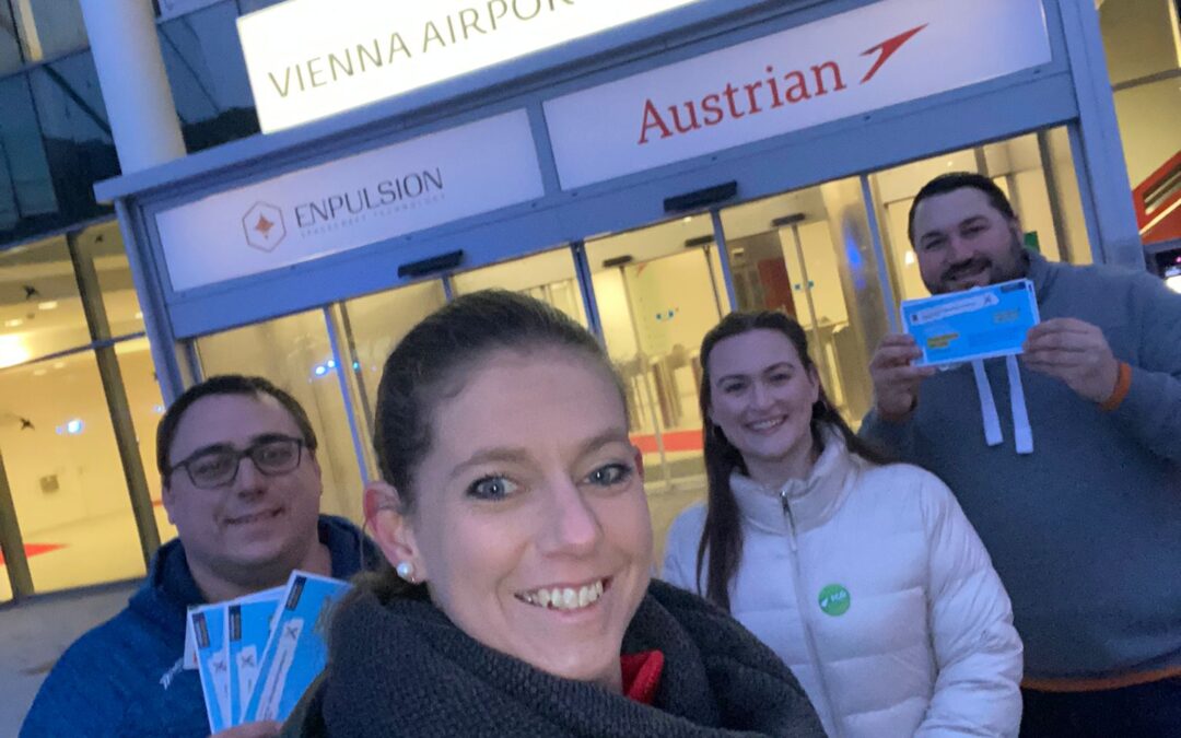 Verteilaktion am Flughafen Schwechat
